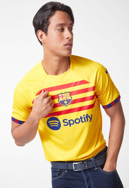 Camiseta Mostaza-Rojo-Azul Nike FC Barcelona 2023/24 Stadium