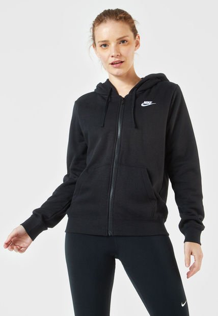 Hoodie Negro-Blanco Nike Club Fleece
