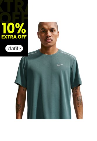 Camiseta Nike M Df Uv Miler Ss Hombre-Verde Nike
