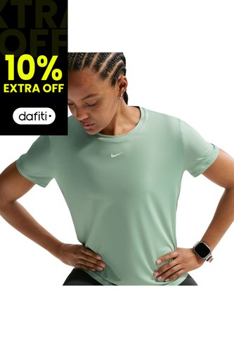 Camiseta Nike W One Classic Df Ss Top Mujer-Verde Nike