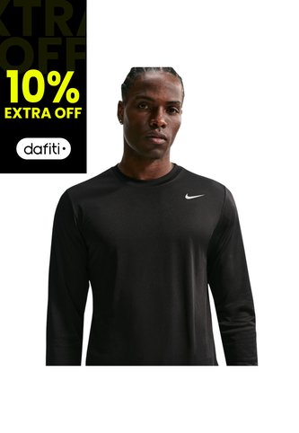 Camiseta Manga Larga Nike M Df Tee Std Ls Flex Hombre-Negro Nike