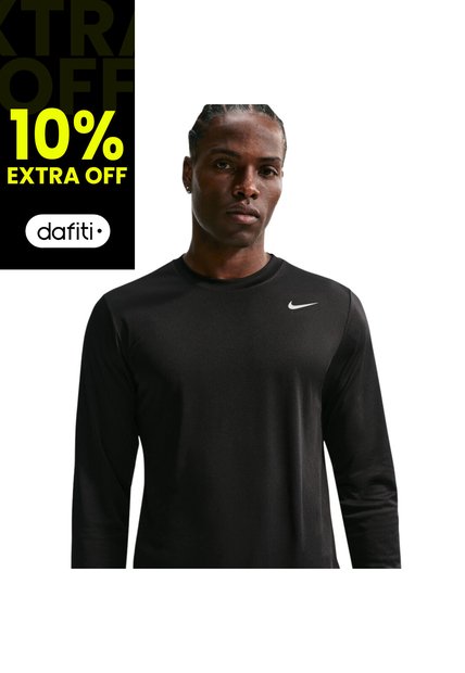 Camiseta Manga Larga Nike M Df Tee Std Ls Flex Hombre-Negro