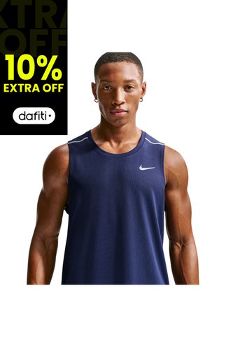 Camiseta Sin Mangas Nike M Df Miler Ta Top Hombre-Azul Nike