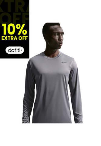 Camiseta Manga Larga Nike M Df Tee Std Ls Flex Hombre-Gris Nike