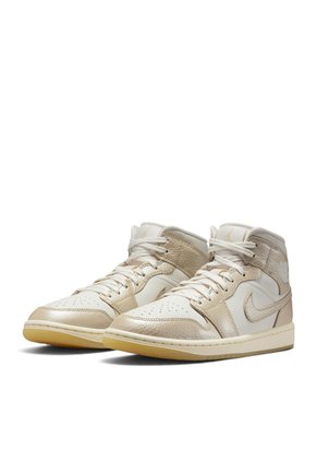 Tenis Nike Wmns Air Jordan 1 Mid Se V2 Mujer-Blanco/Dorado