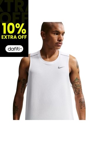 Camiseta Sin Mangas Nike Df Miler Tank Top Hombre-Blanco Nike