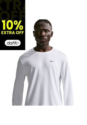 Camiseta Nike Uv Miler Ls Top Hombre-Blanco Nike