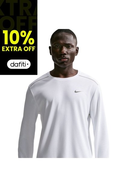 Camiseta Nike Uv Miler Ls Top Hombre-Blanco