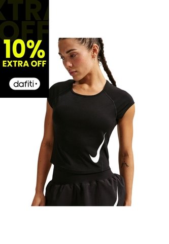 Camiseta Nike Tempo Swoosh Run Df Ss Mujer-Negro Nike