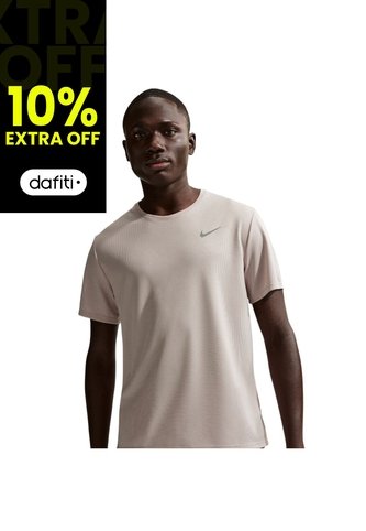 Camiseta Nike M Nk Df Uv Miler Ss Hombre-Beige Claro Nike