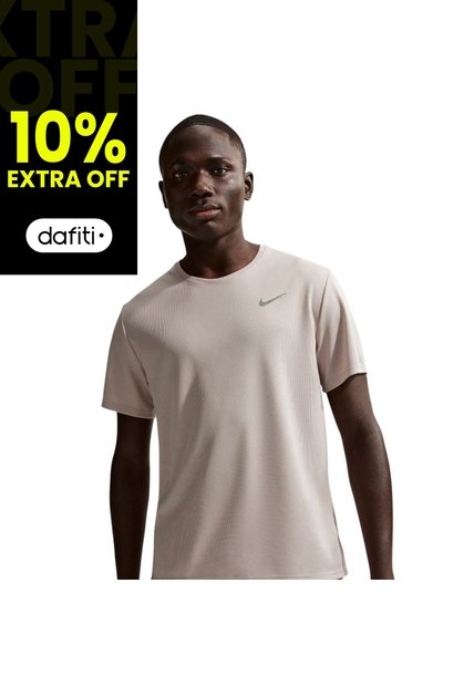 Camiseta Nike M Nk Df Uv Miler Ss Hombre-Beige Claro