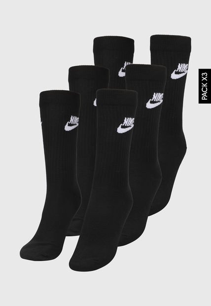 Medias X3 Negro-Blanco Nike Sportswear Everyday Essential