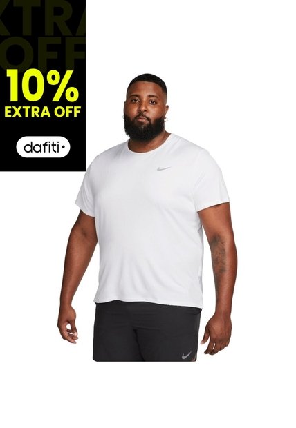 Camiseta Nike Uv Miler Running Hombre-Blanco