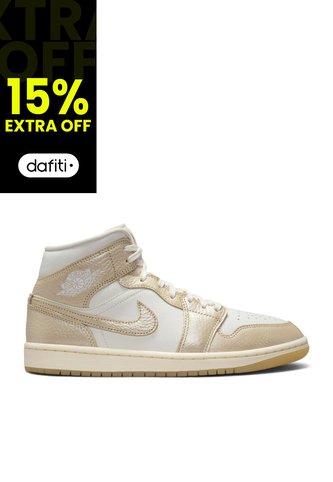 Tenis Nike Wmns Air Jordan 1 Mid Se V2 Mujer-Blanco/Dorado Nike