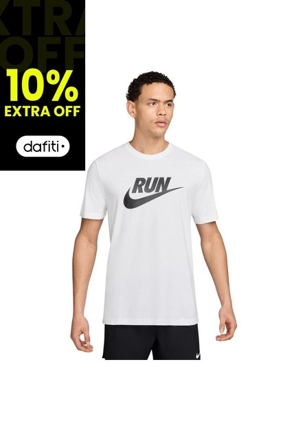 Camiseta Nike Df Tee Run Swoosh Hombre-Blanco