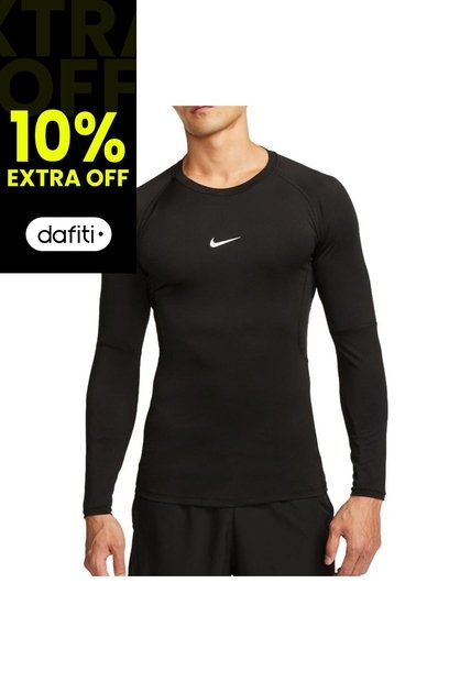 Camiseta Nike Pro Manga Larga-Negro