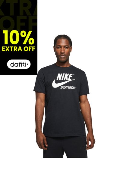 Camiseta Nike M Nsw Tee Crew Archive Fs Hombre-Negro