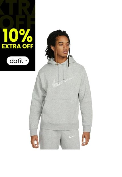 Hoodie Nike Club Ft Hoody-Swshblk Hombre-Gris