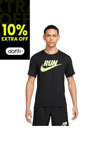 Camiseta Nike Run Energy Miler Ss Top Hombre-Negro Nike