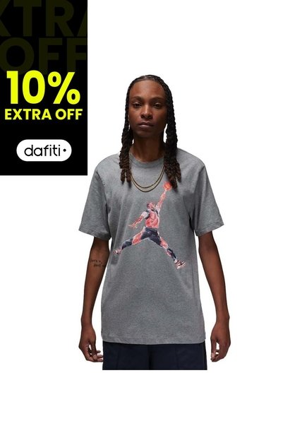 Camiseta Jordan Brand Crew Graphic Tees-Gris