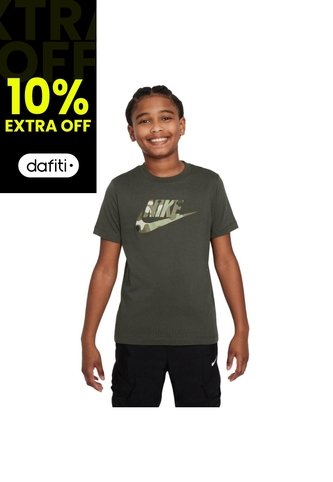 Camiseta Nike K Nsw Tee Club Ssnl Camo Niño-Verde Nike