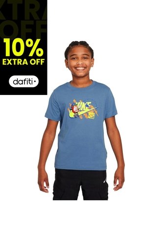 Camiseta Nike K Nsw Tee Boxy 1 Futura Niño-Azul Nike