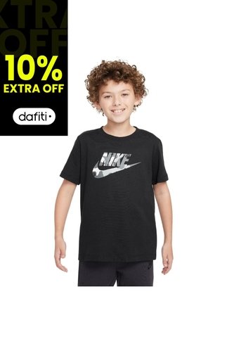 Camiseta Nike K Nsw Tee Club Ssnl Camo Niño-Negro Nike