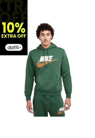 Hoodie Nike Club Brushedback Chenille Futura-Verde Nike