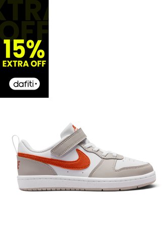 Tenis Nike Court Borough Low Ess Bpv Niño-Blanco/Naranja Nike