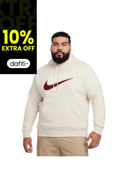 Hoodie Nike Club Brushed Back Chenille Futura-Blanco