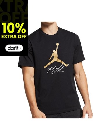 Camiseta Nike Jumpman Flight Hbr Tee-Negro/Dorado Nike