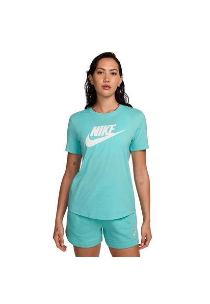 Camiseta Nike Sportswear Essentials Mujer-Celeste