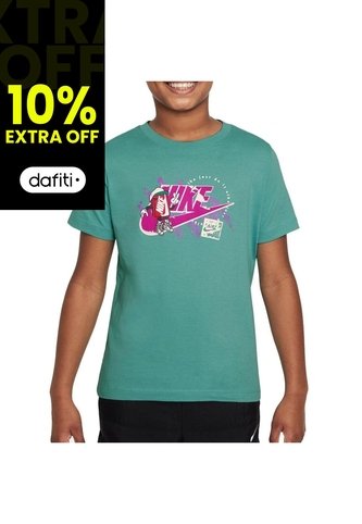 Camiseta Nike K Nsw Tee Boxy 1 Futura Niño-Verde Nike