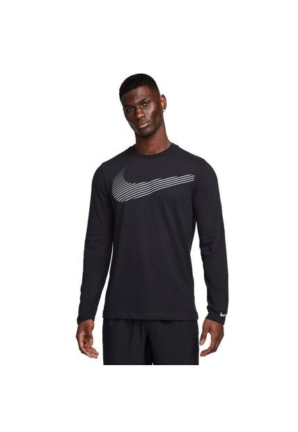 Buzo Nike Dri Fit Tee Flash Graphic Tees-Negro