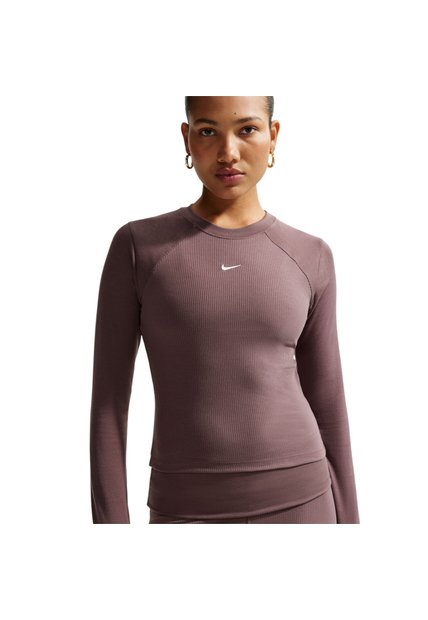 Camiseta Manga Larga Nike Chill Knit Mujer-Vinotinto