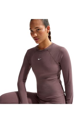 Camiseta Manga Larga Nike Chill Knit Mujer-Vinotinto