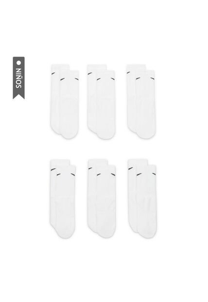 Medias Nike Everydy Cush Crew 6Pr 108 Niño-Blanco/Negro