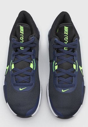 Tenis Basketball Azul Navy-Amarillo Neón-Blanco Nike Renew Elevate III