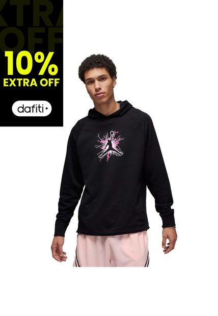 Hoodie Nike Dri Fit Graphic Fleece Pullover-Negro
