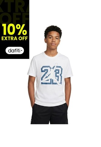 Camiseta Nike 23 Jumpman Ss Niños-Blanco Nike