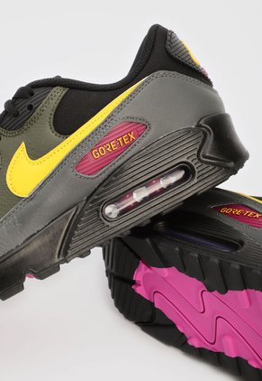 Tenis Lifestyle Negro-Amarillo-Verde Oliva Nike Air Max 90 GTX