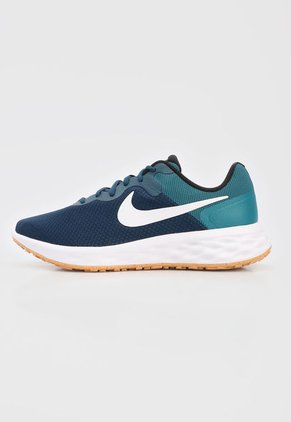 Tenis Running Azul Navy-Azul Turquesa-Blanco Nike Revolution 6 NN