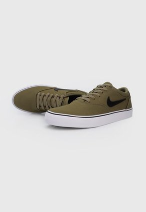 Tenis Skateboarding Verde Oliva-Blanco-Negro Nike SB Chron 2 CNVS