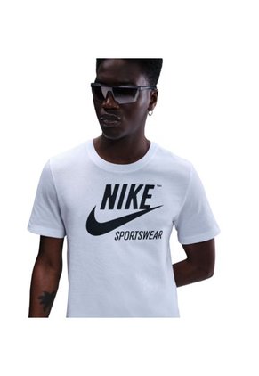 Camiseta Nike M Nsw Tee Crew Archive Fs Hombre-Blanco