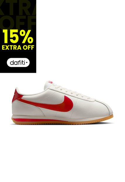 Tenis Nike Cortez Leather Hombre-Blanco/Rojo
