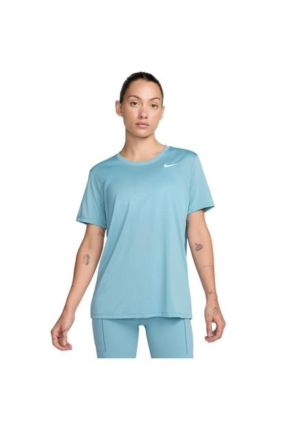 Camiseta Nike Dri-Fit Rlgd Mujer-Celeste
