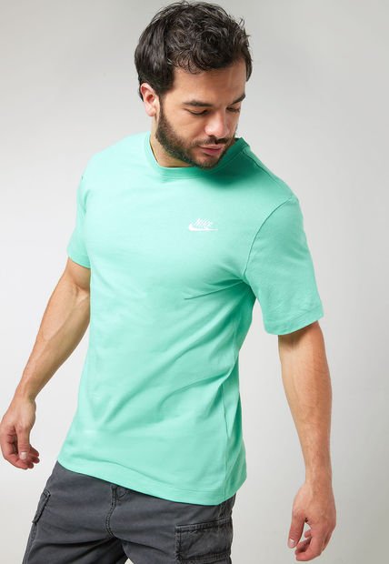 Camiseta Verde Manzana-Blanco Nike Sportswear Club