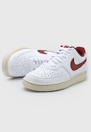 Tenis Lifestyle Blanco-Vino Tinto-Marfil Nike Court Vision Low NN