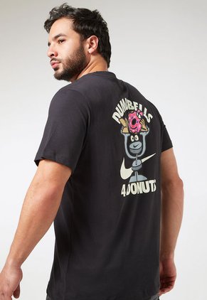 Camiseta Negro-Multicolor Nike Dumbbells And Donuts Dri-FIT