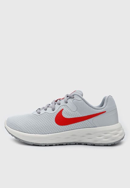 Tenis Running Gris-Rojo-Blanco Nike Revolution 6 NN